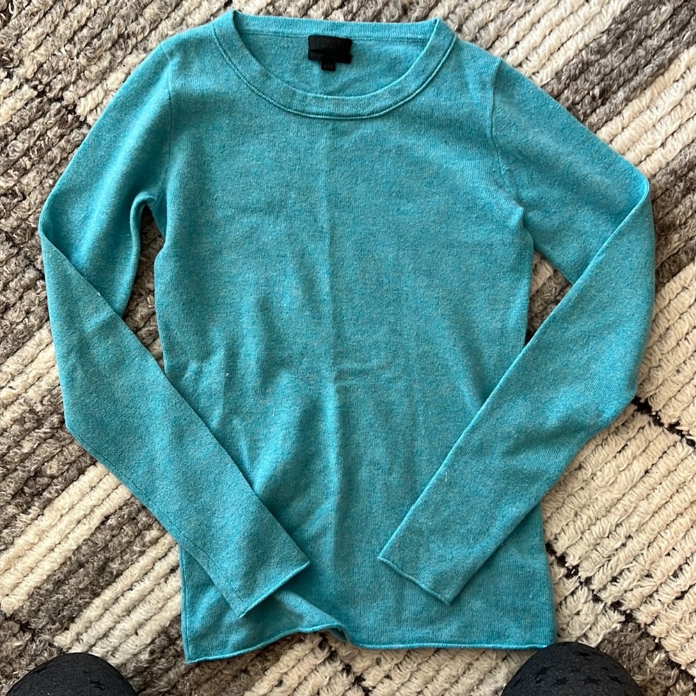 Cashmere turquoise j crew sweater